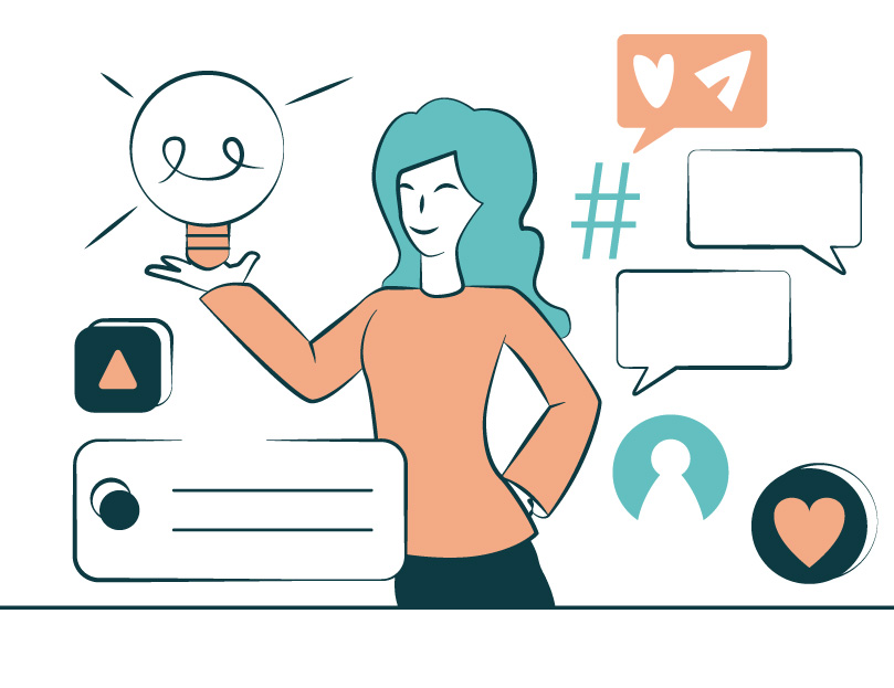 ragazza che tiene in mano una lampadina - web marketing